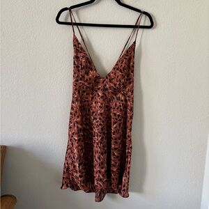Free People Intimately orange animal print mini dress